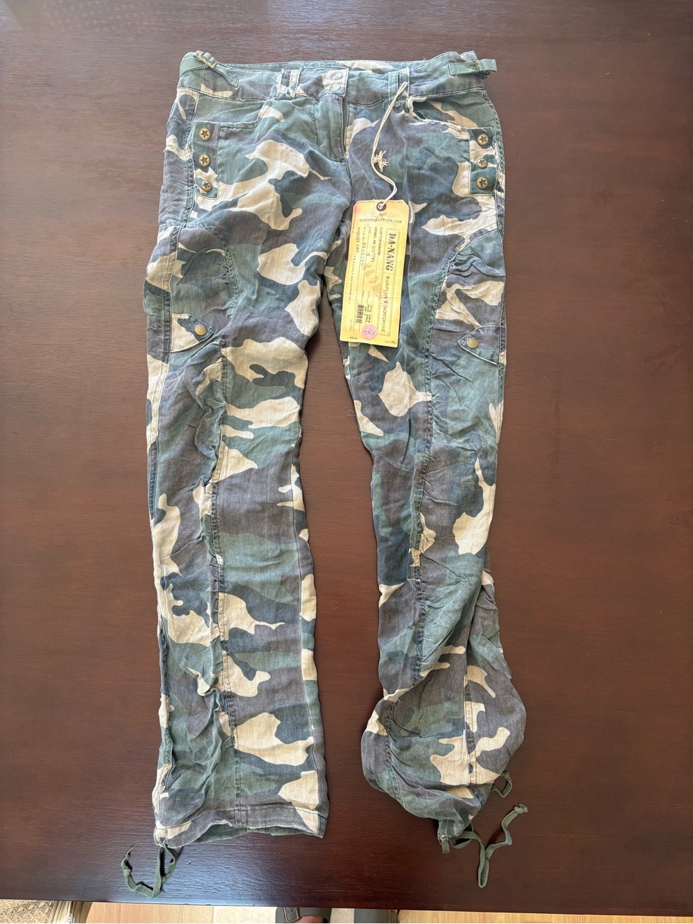 Da-Nang Women's Camouflage Cargo Pants - Green & Tan